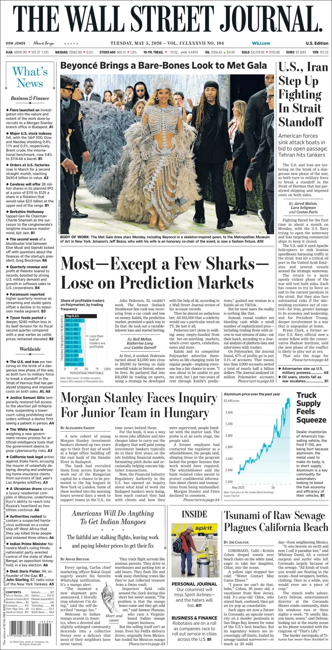 Portada de The Wall Street Journal