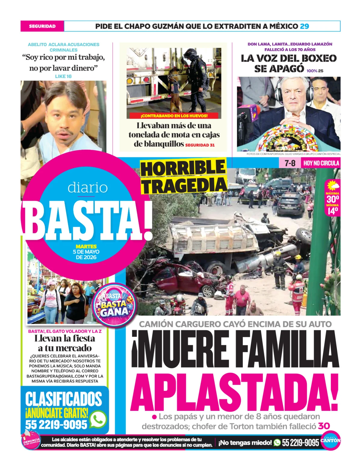 Portada de Basta! (contraportada)
