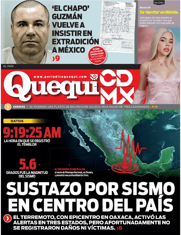 Portada de Quequi CDMX (contraportada) del martes, 5 de mayo de 2026