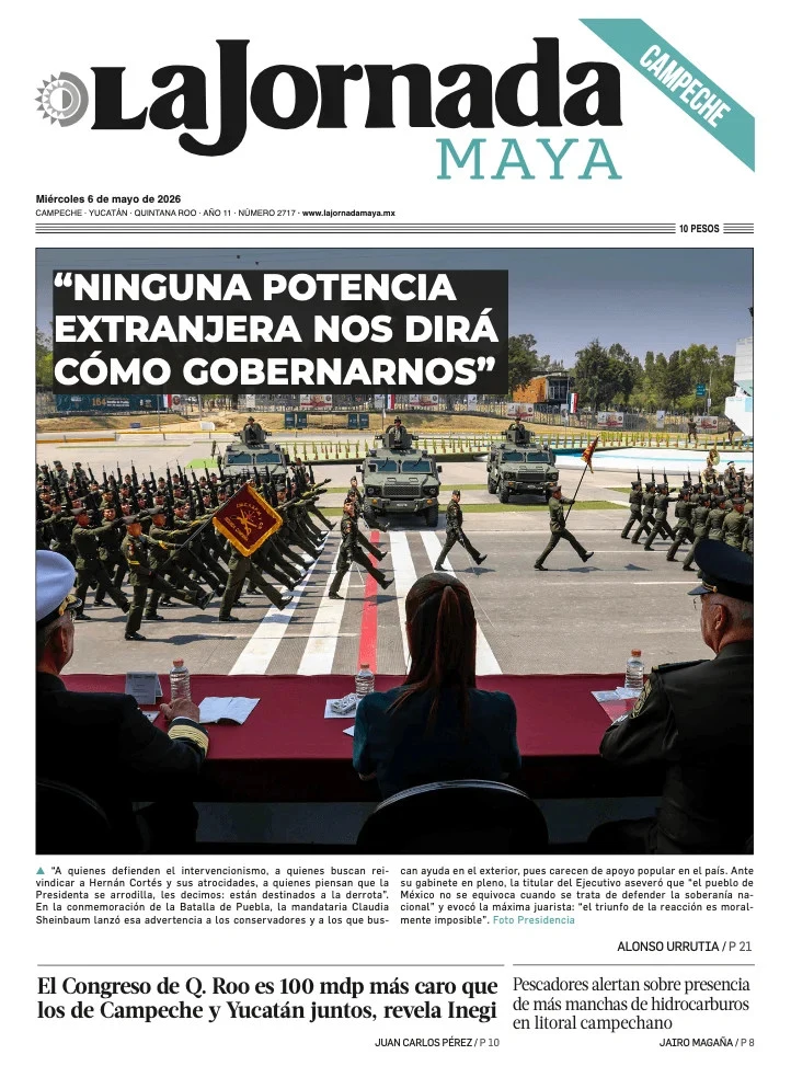 Portada de La Jornada Maya Campeche del miércoles, 6 de mayo de 2026
