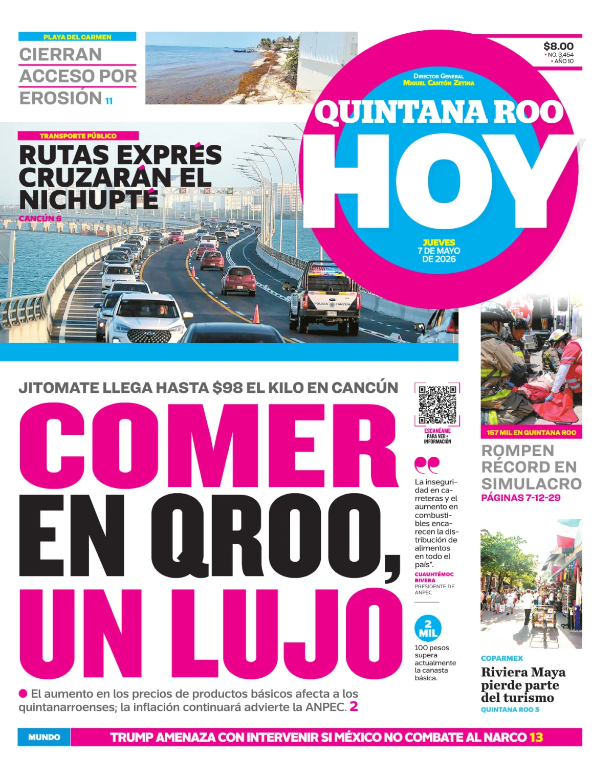 Portada de Quintana Roo Hoy (portada)