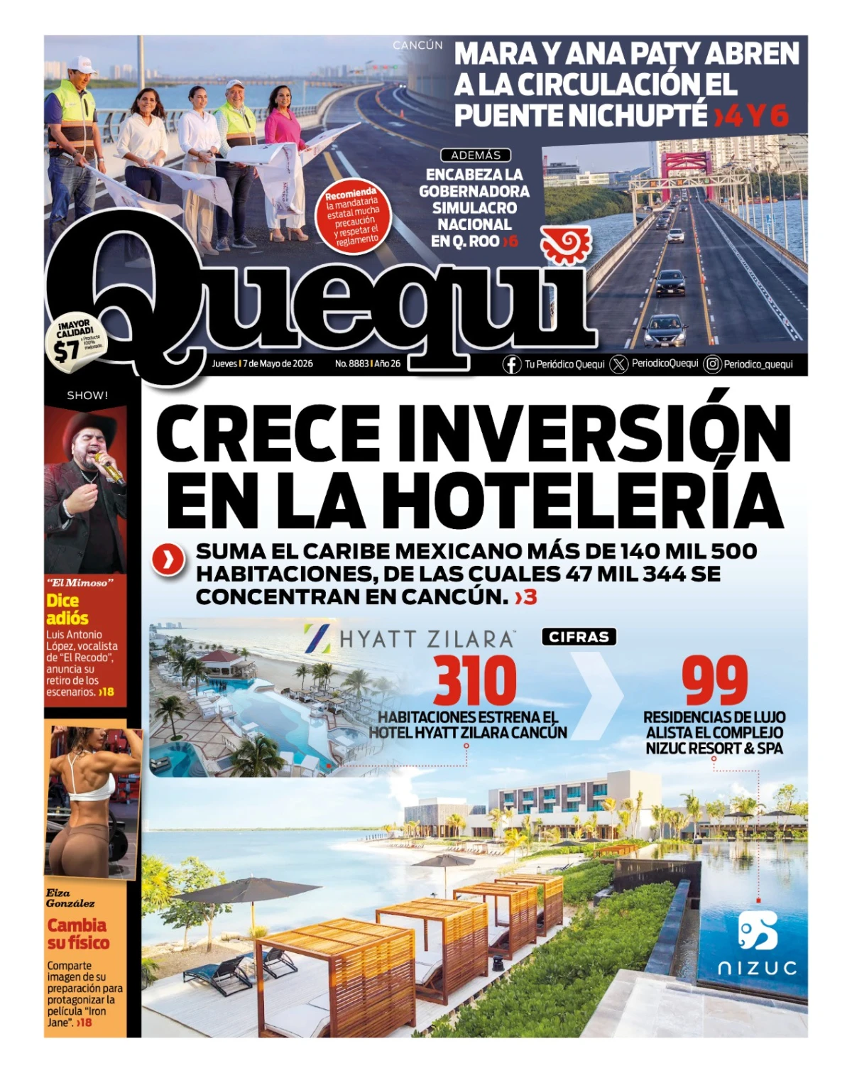 Portada de Quequi del jueves, 7 de mayo de 2026