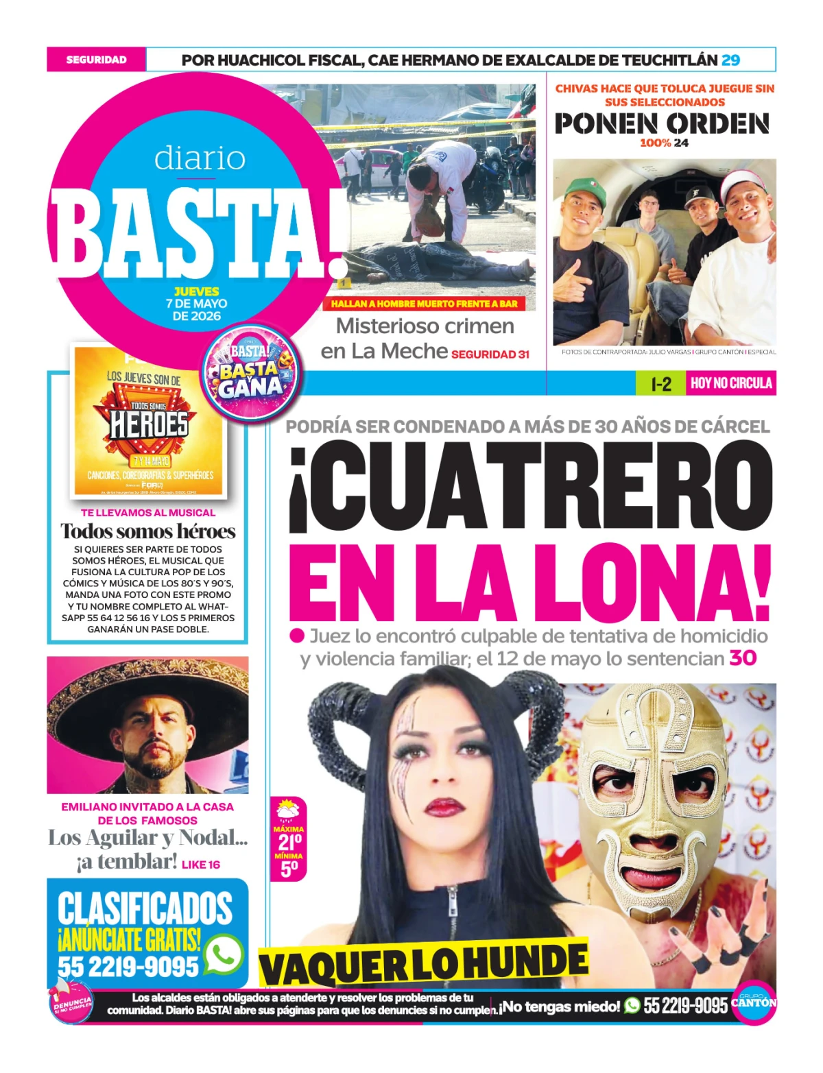 Portada de Basta! (contraportada)