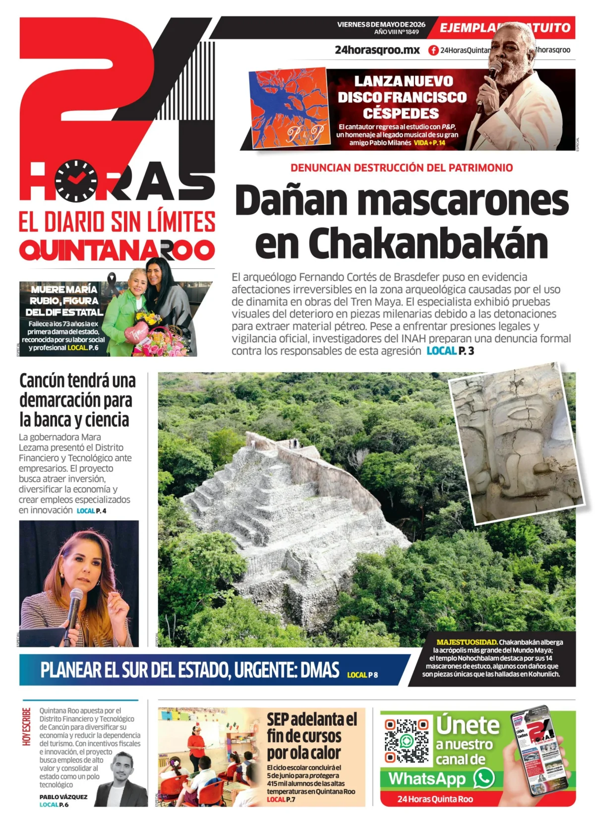 Portada de 24 Horas Quintana Roo