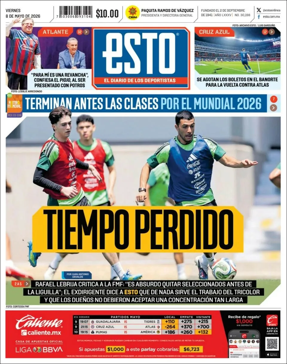 Portada de Esto del viernes, 8 de mayo de 2026