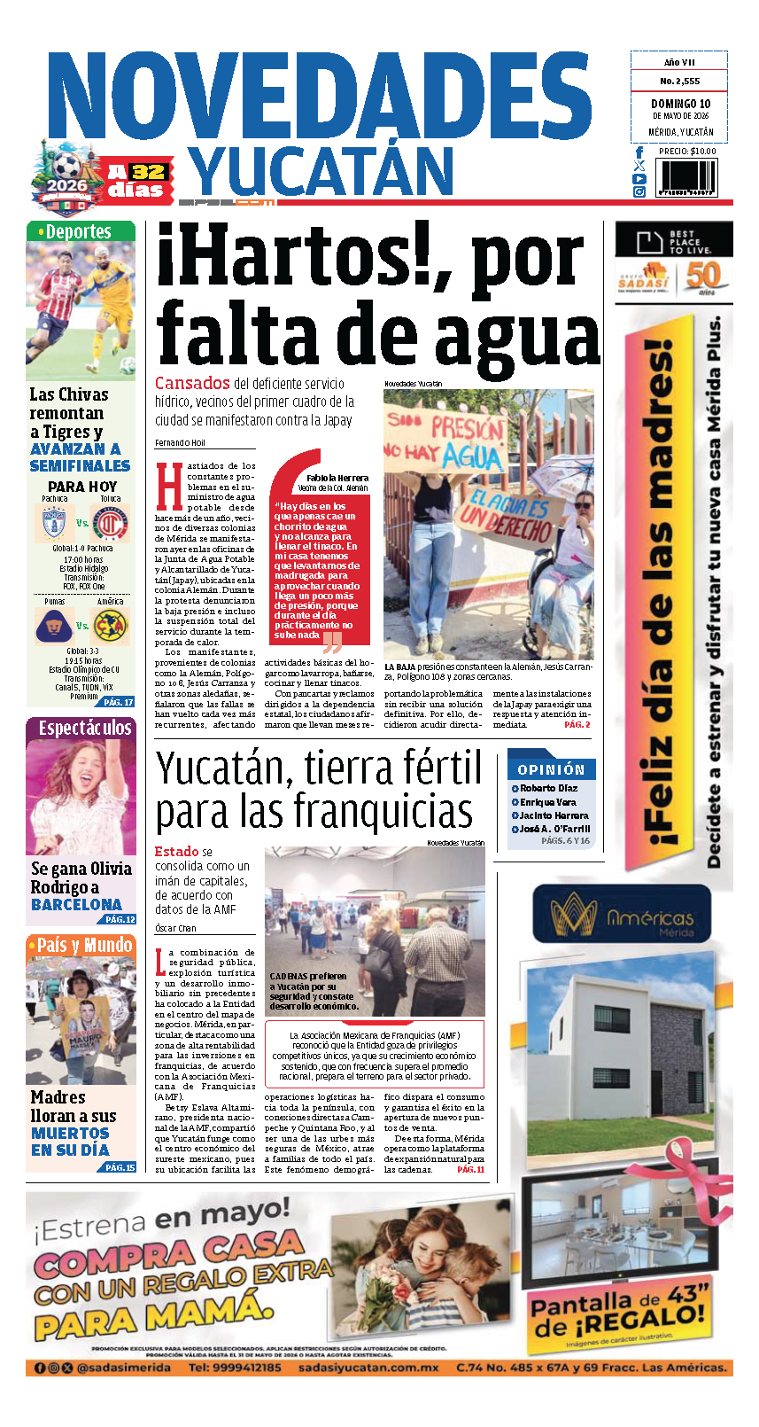 Portada de Novedades Yucatan