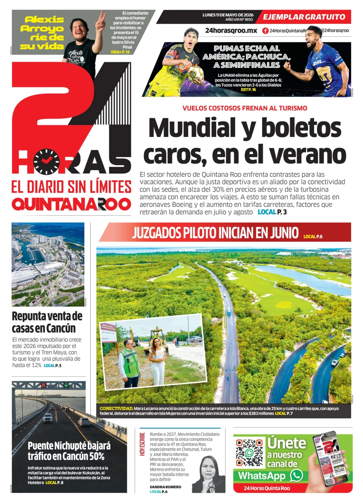 Portada de 24 Horas Quintana Roo