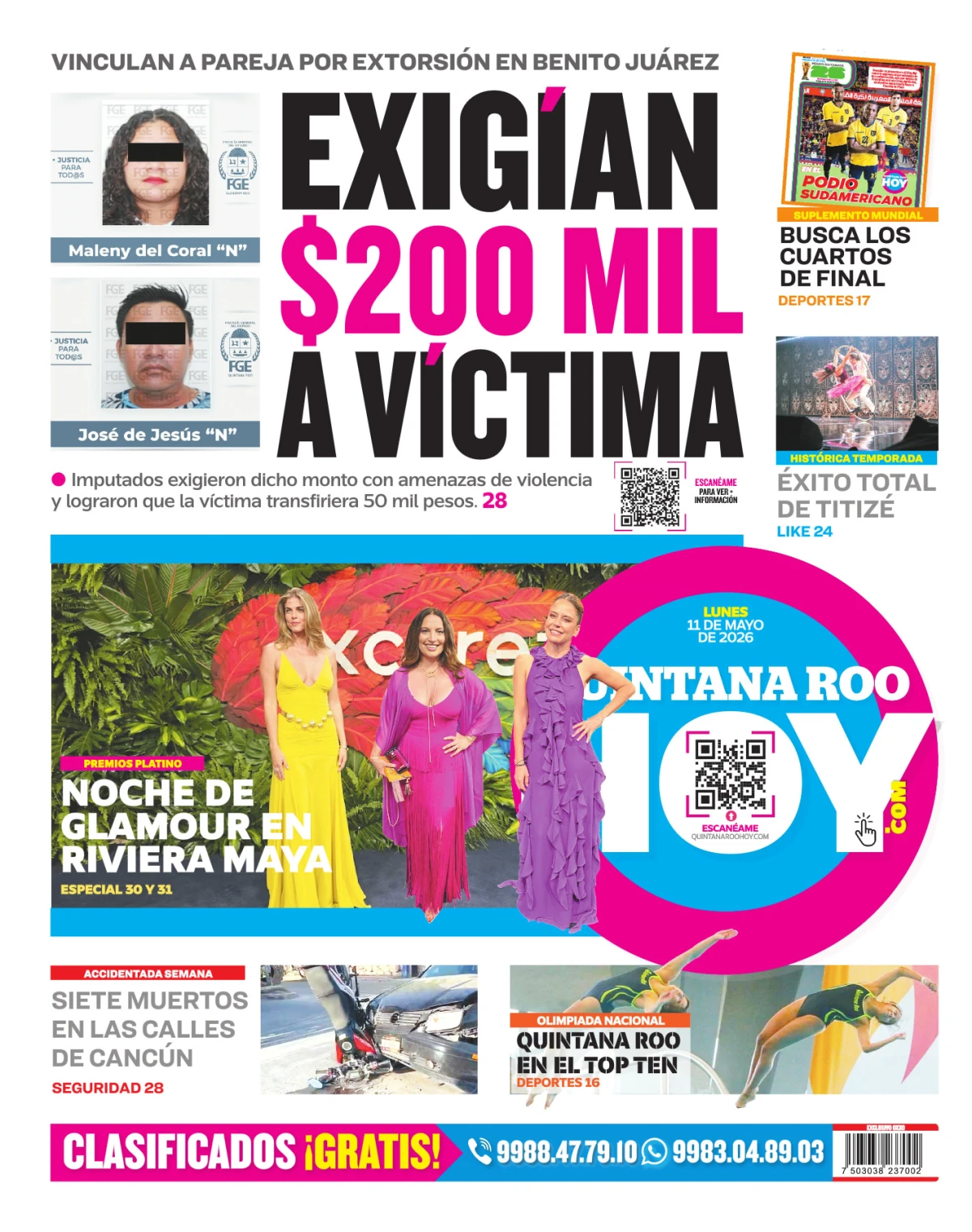 Portada de Quintana Roo Hoy (contraportada)