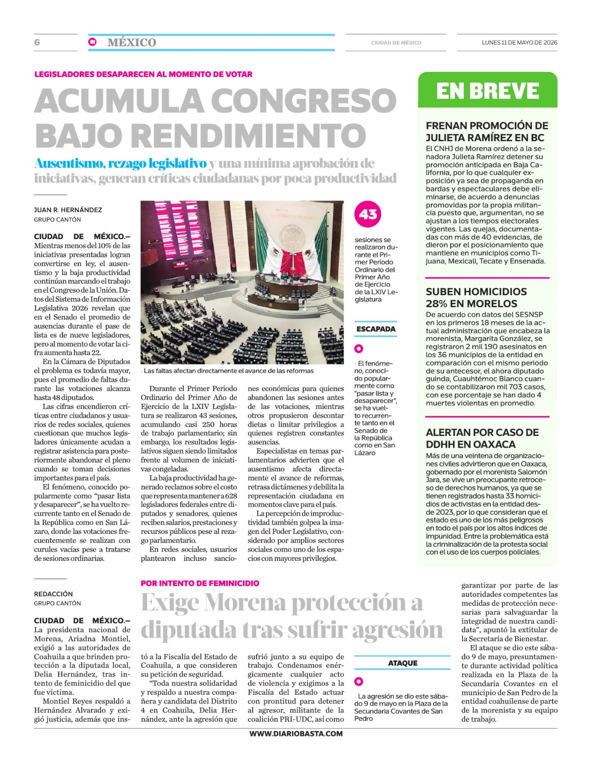 Portada de Basta! (contraportada)
