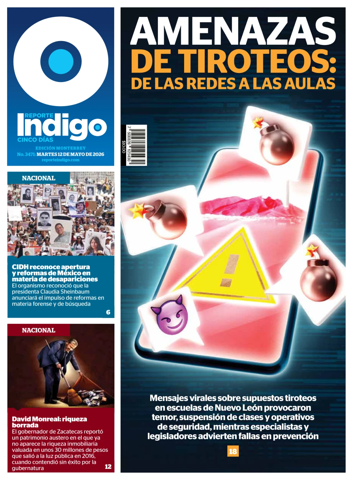 Portada de Reporte Indigo Monterrey del martes, 12 de mayo de 2026
