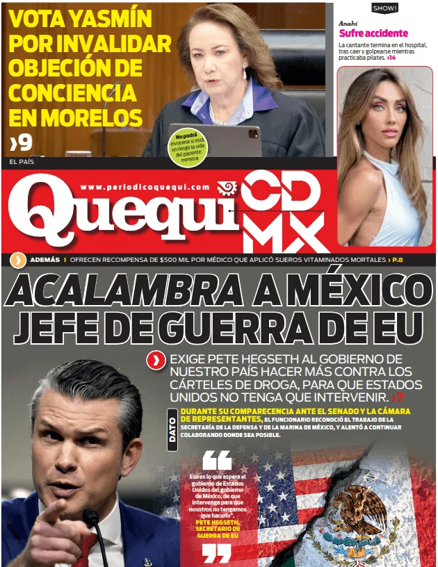 Portada de Quequi CDMX (contraportada) del miércoles, 13 de mayo de 2026