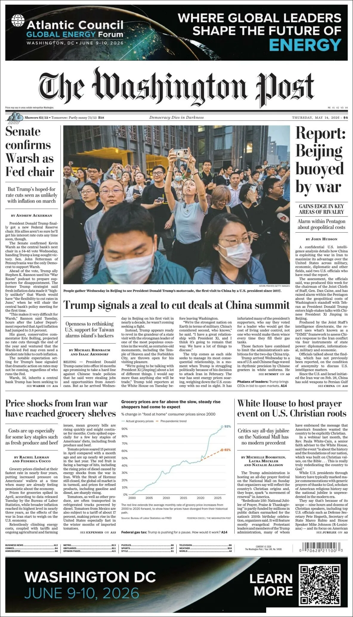 Portada de The Washington Post