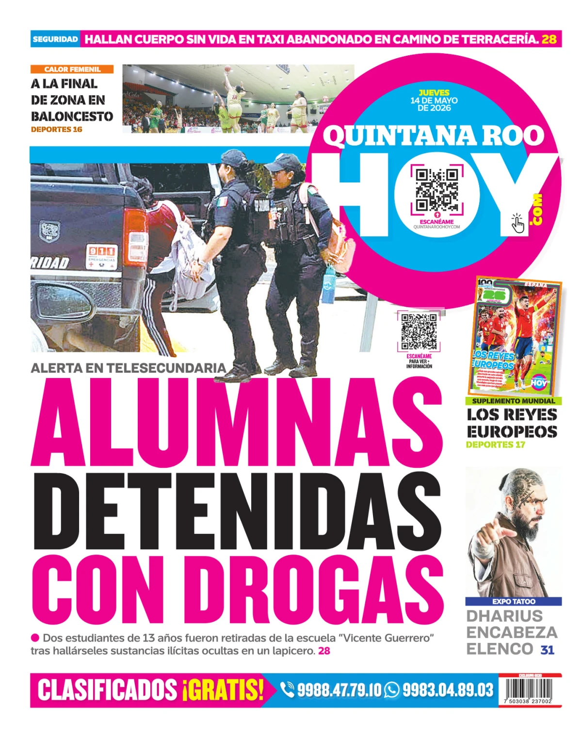 Portada de Quintana Roo Hoy (contraportada)