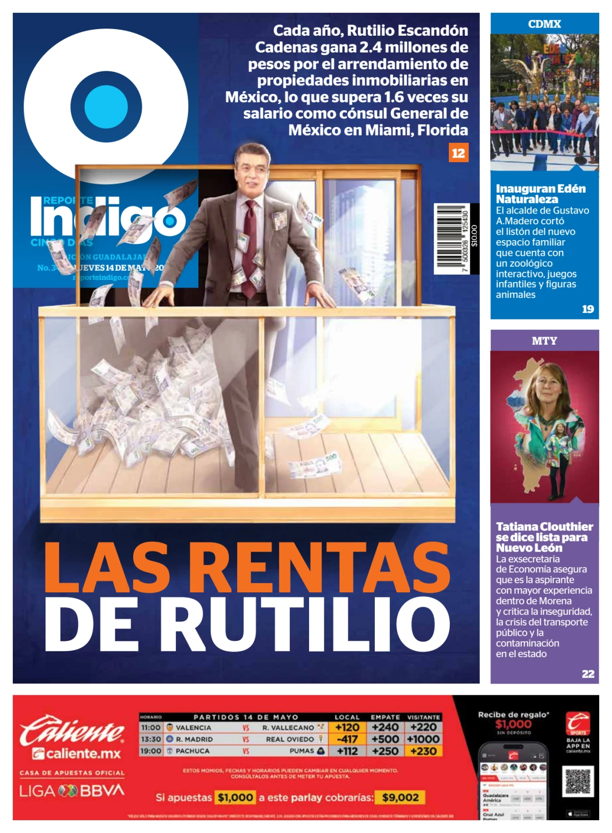 Portada de Reporte Indigo Guadalajara del jueves, 14 de mayo de 2026