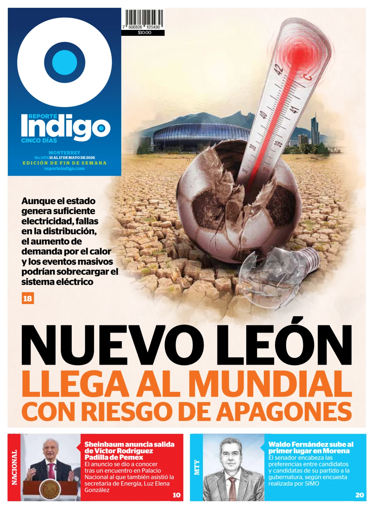 Portada de Reporte Indigo Monterrey del viernes, 15 de mayo de 2026
