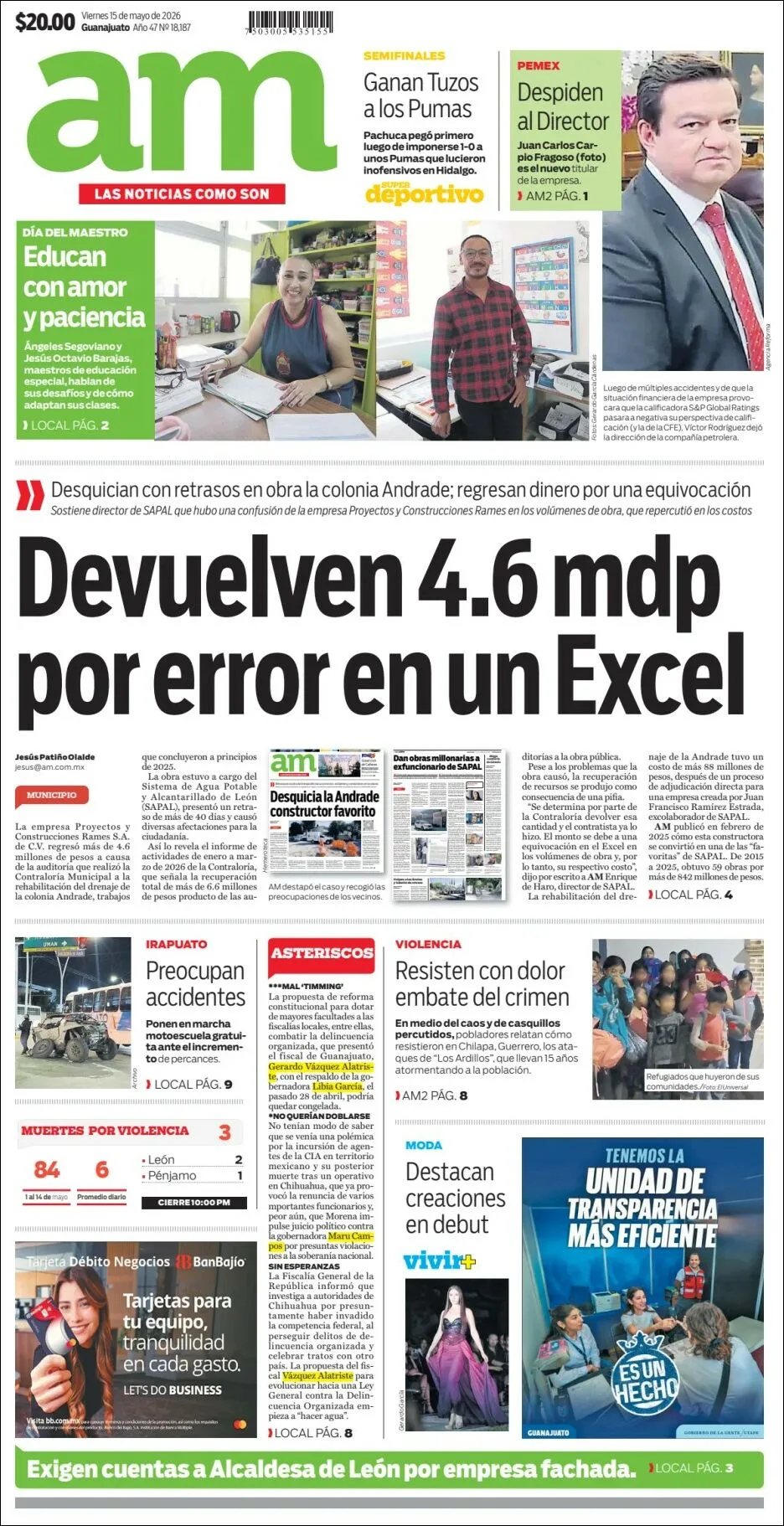 Portada de Am Corredor Industrial del viernes, 15 de mayo de 2026