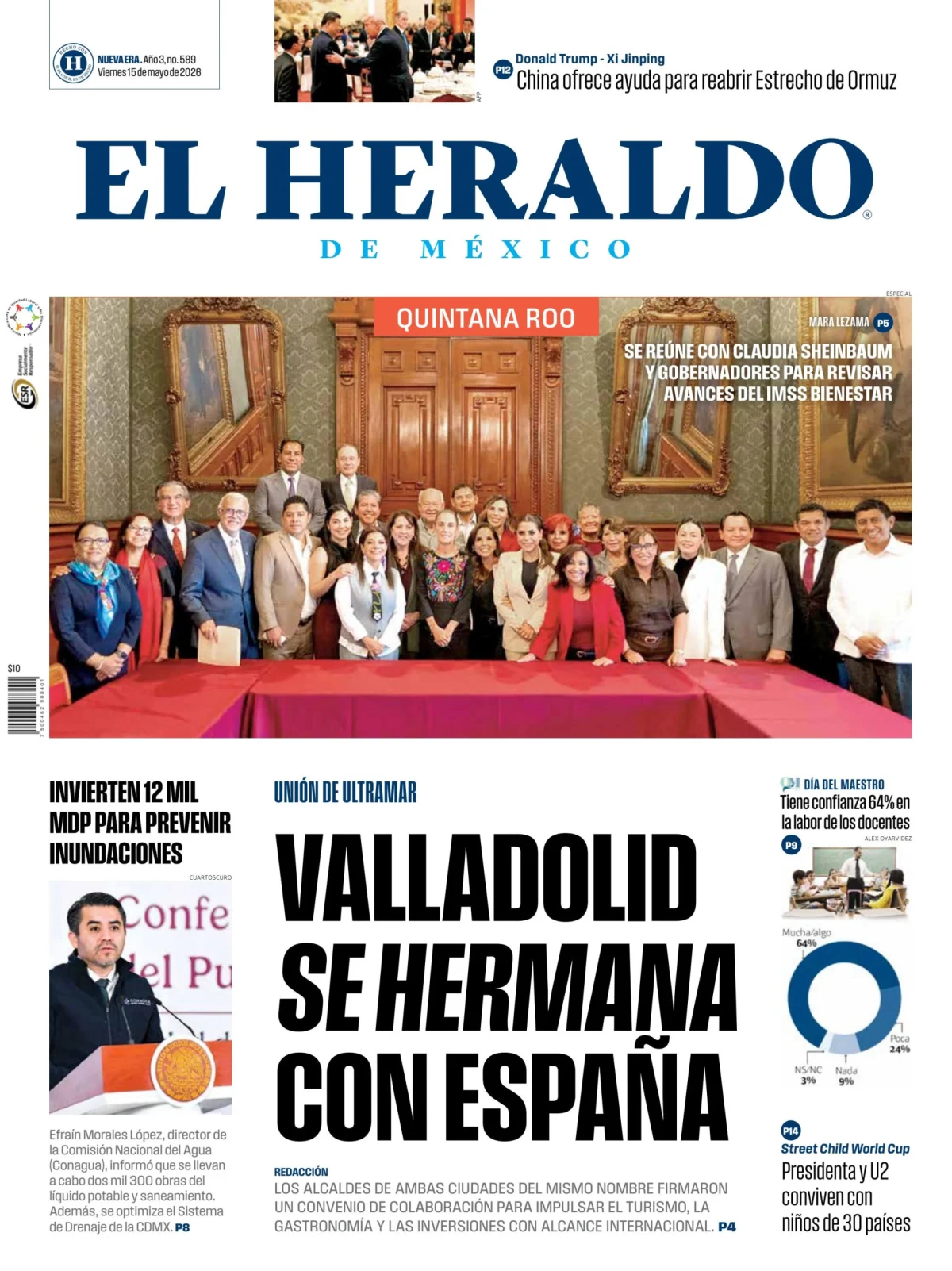 Portada de El Heraldo de Mexico - Quintana Roo