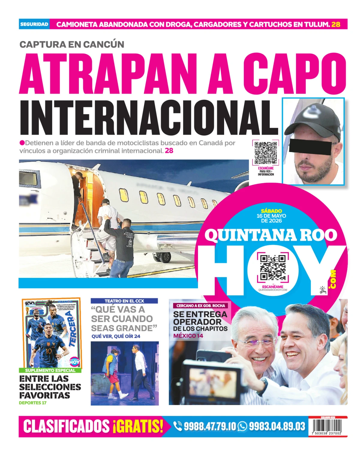 Portada de Quintana Roo Hoy (contraportada)