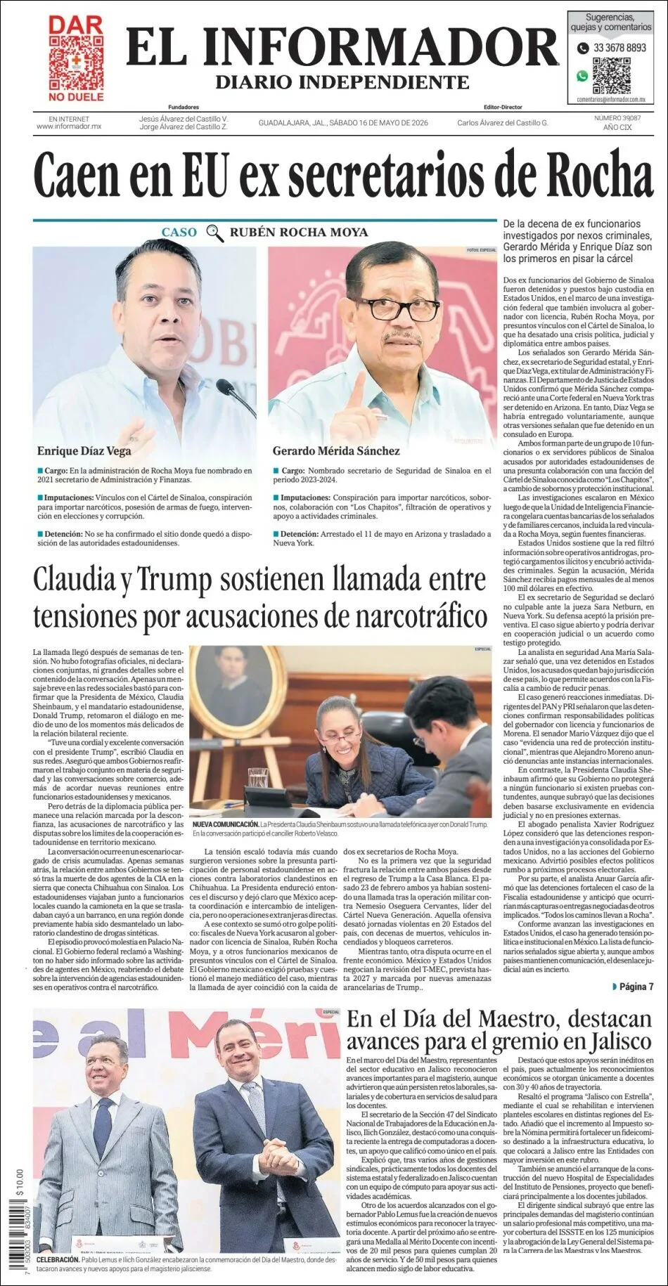 Portada de El Informador