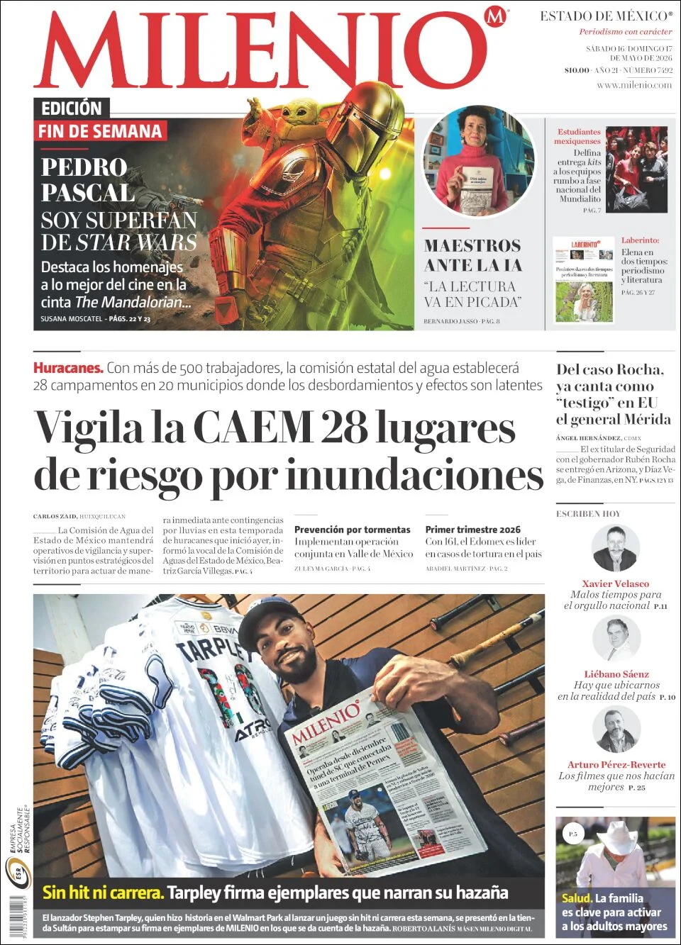Portada de Milenio Edo de Mexico del sábado, 16 de mayo de 2026