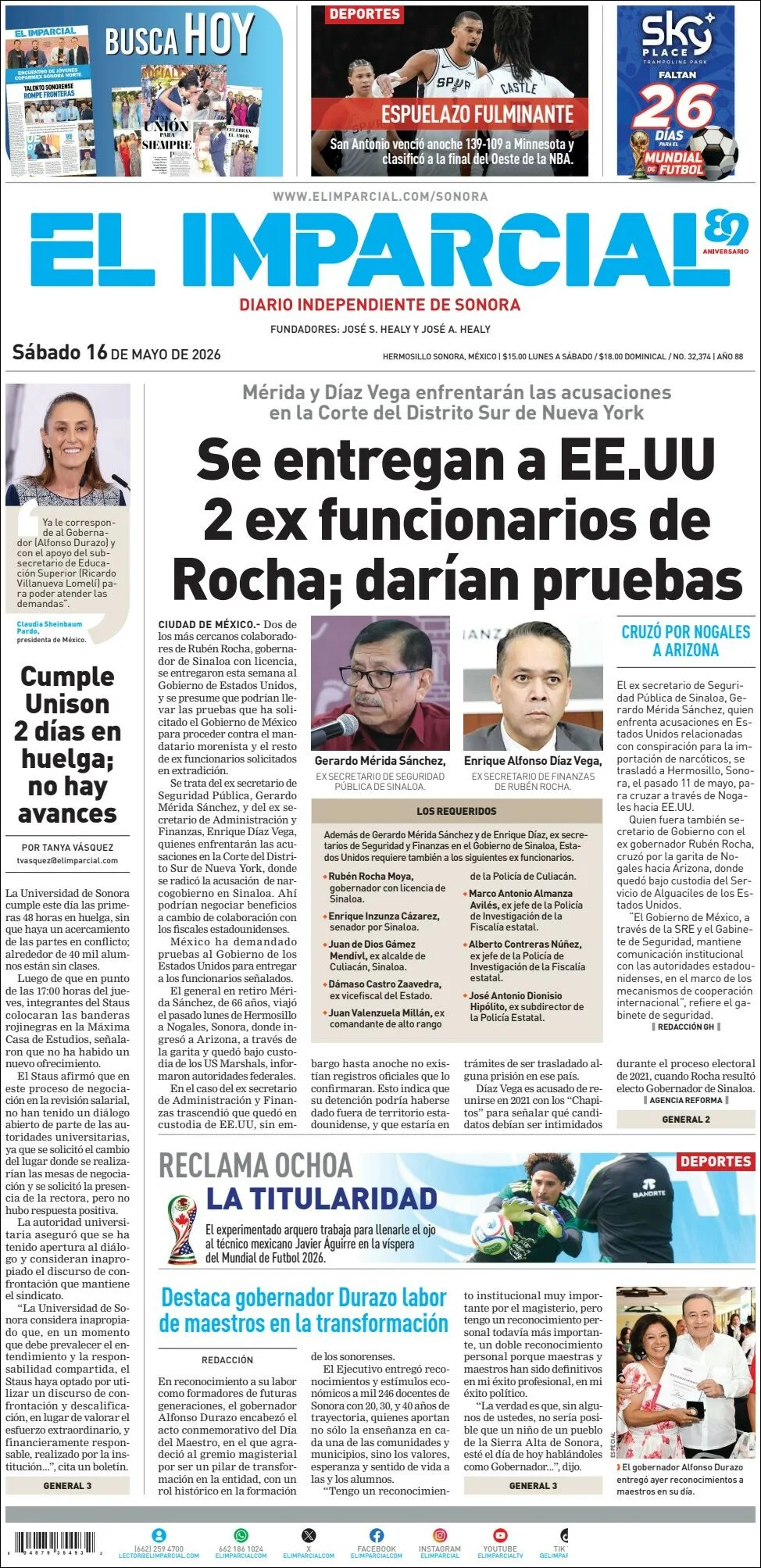 Portada de El Imparcial