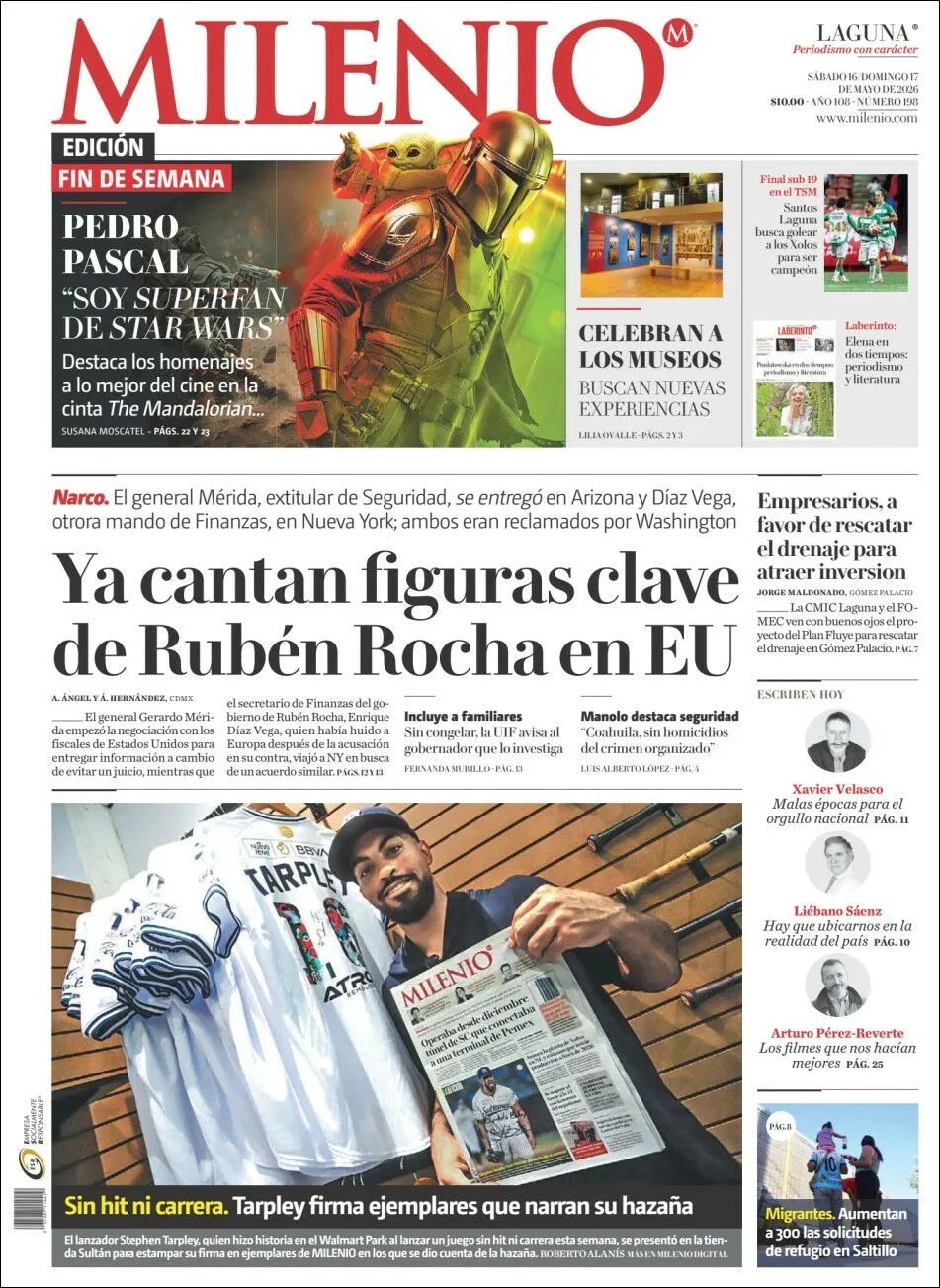 Portada de Milenio Laguna del sábado, 16 de mayo de 2026