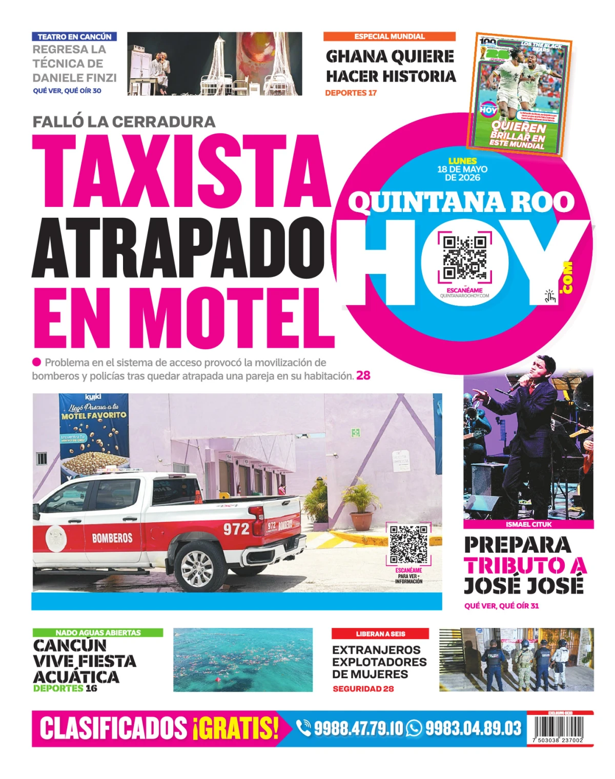 Portada de Quintana Roo Hoy (contraportada)