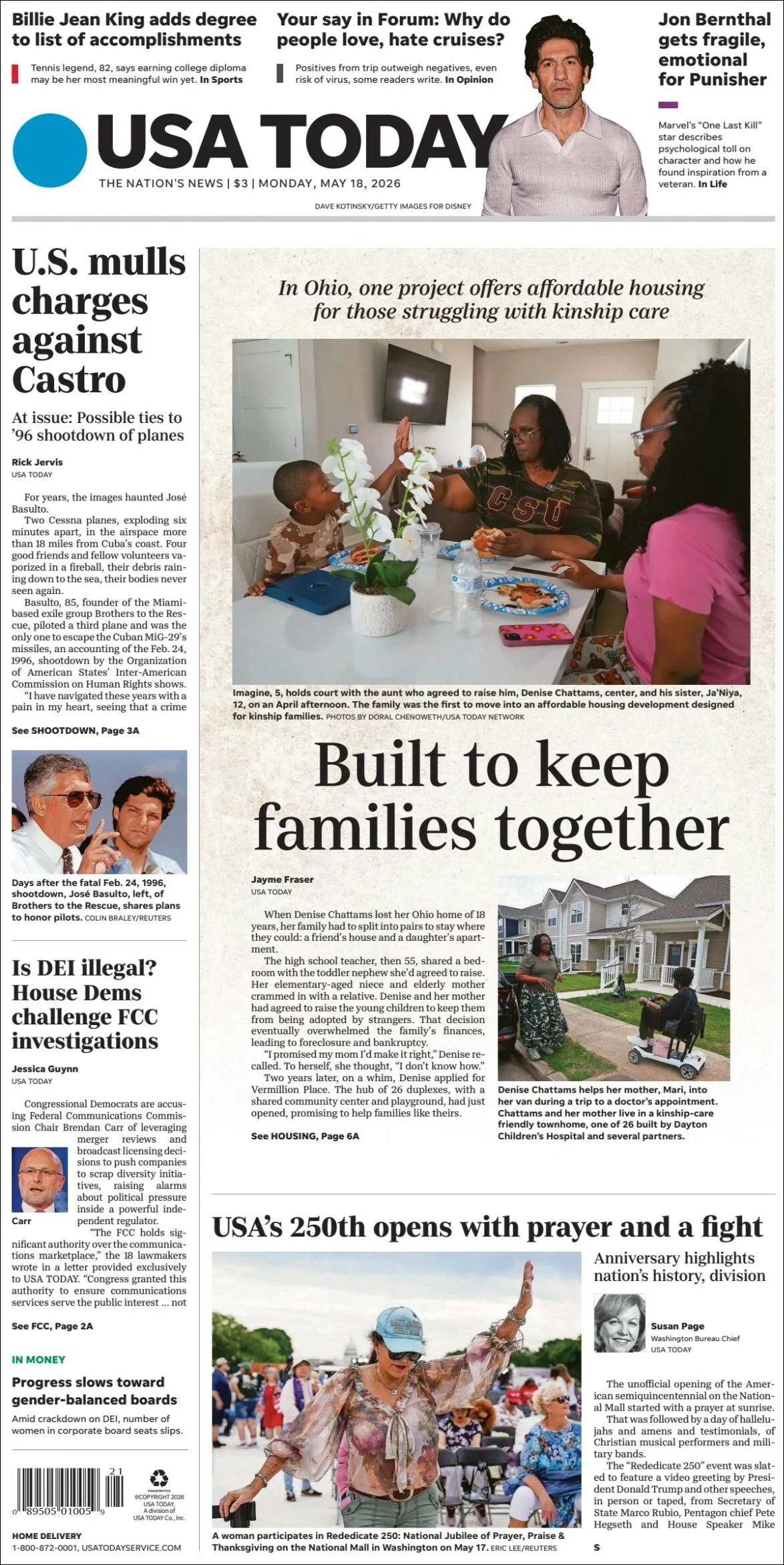 Portada de Usa Today