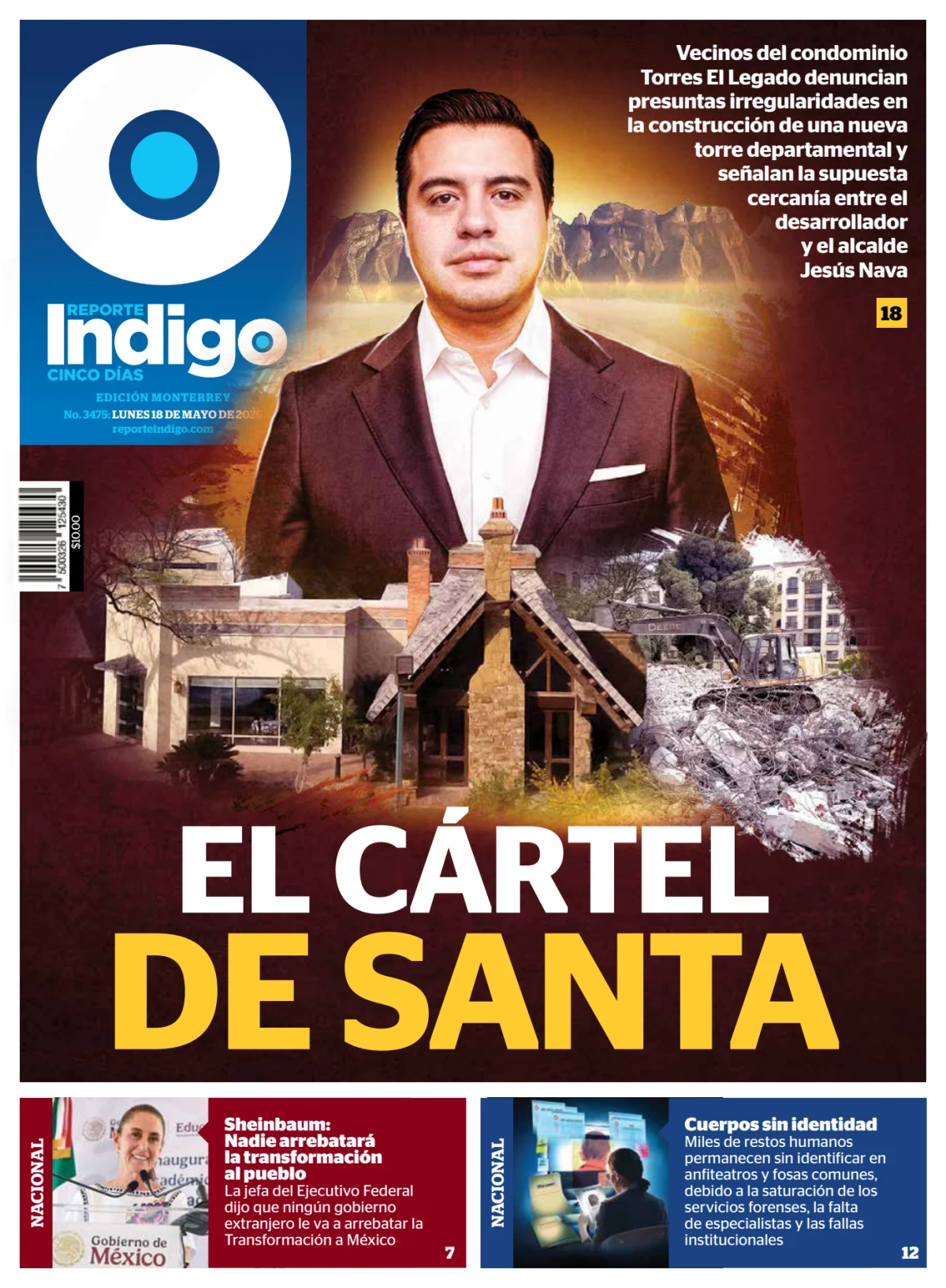 Portada de Reporte Indigo Monterrey del lunes, 18 de mayo de 2026