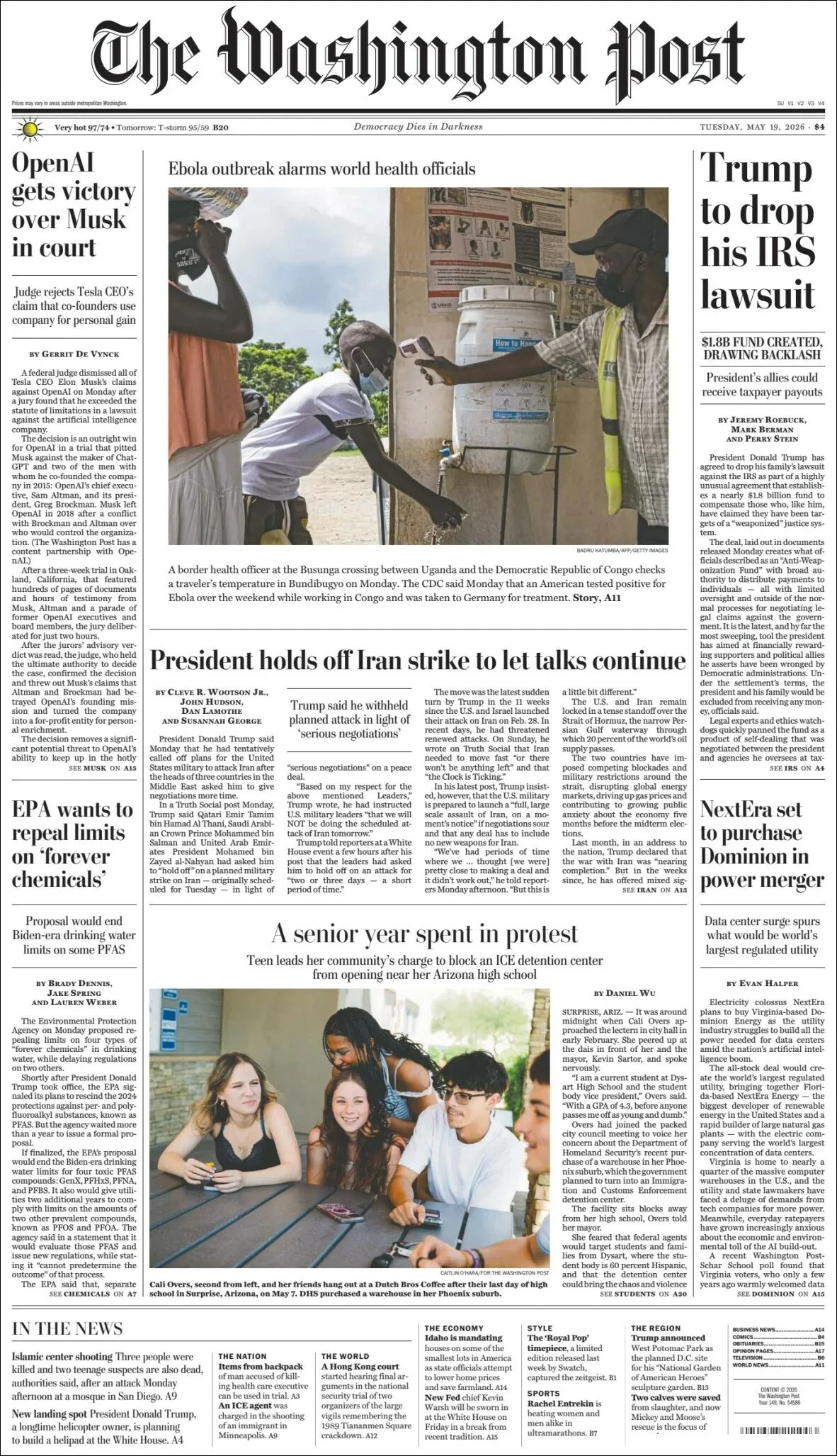 Portada de The Washington Post
