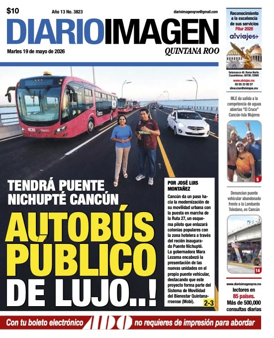 Portada de Diario Imagen Quintana Roo del martes, 19 de mayo de 2026