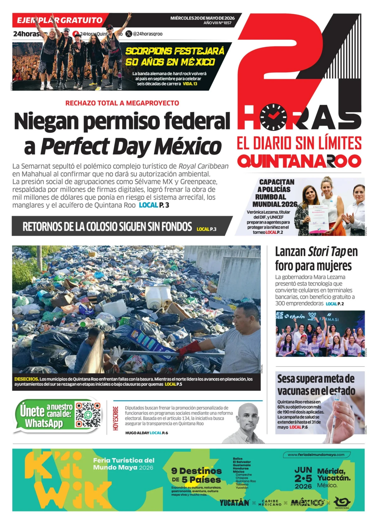Portada de 24 Horas Quintana Roo