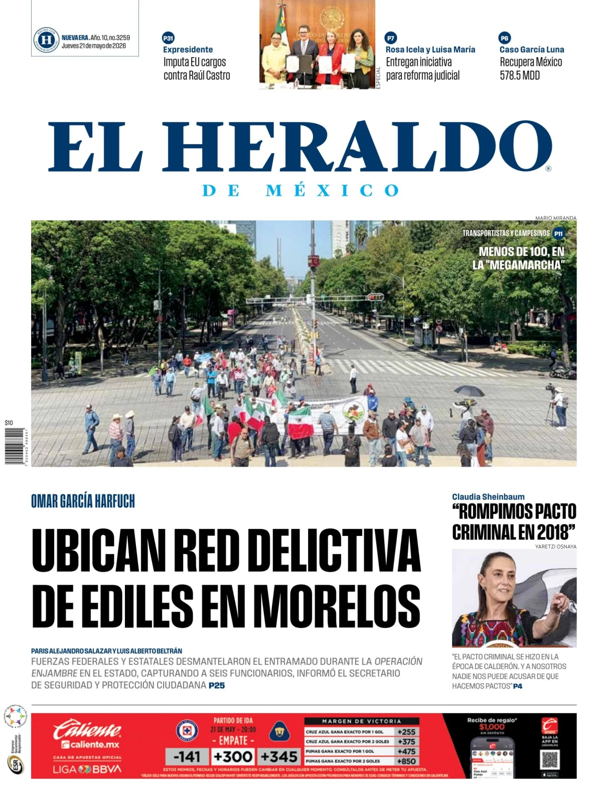 Portada de El Heraldo de Mexico