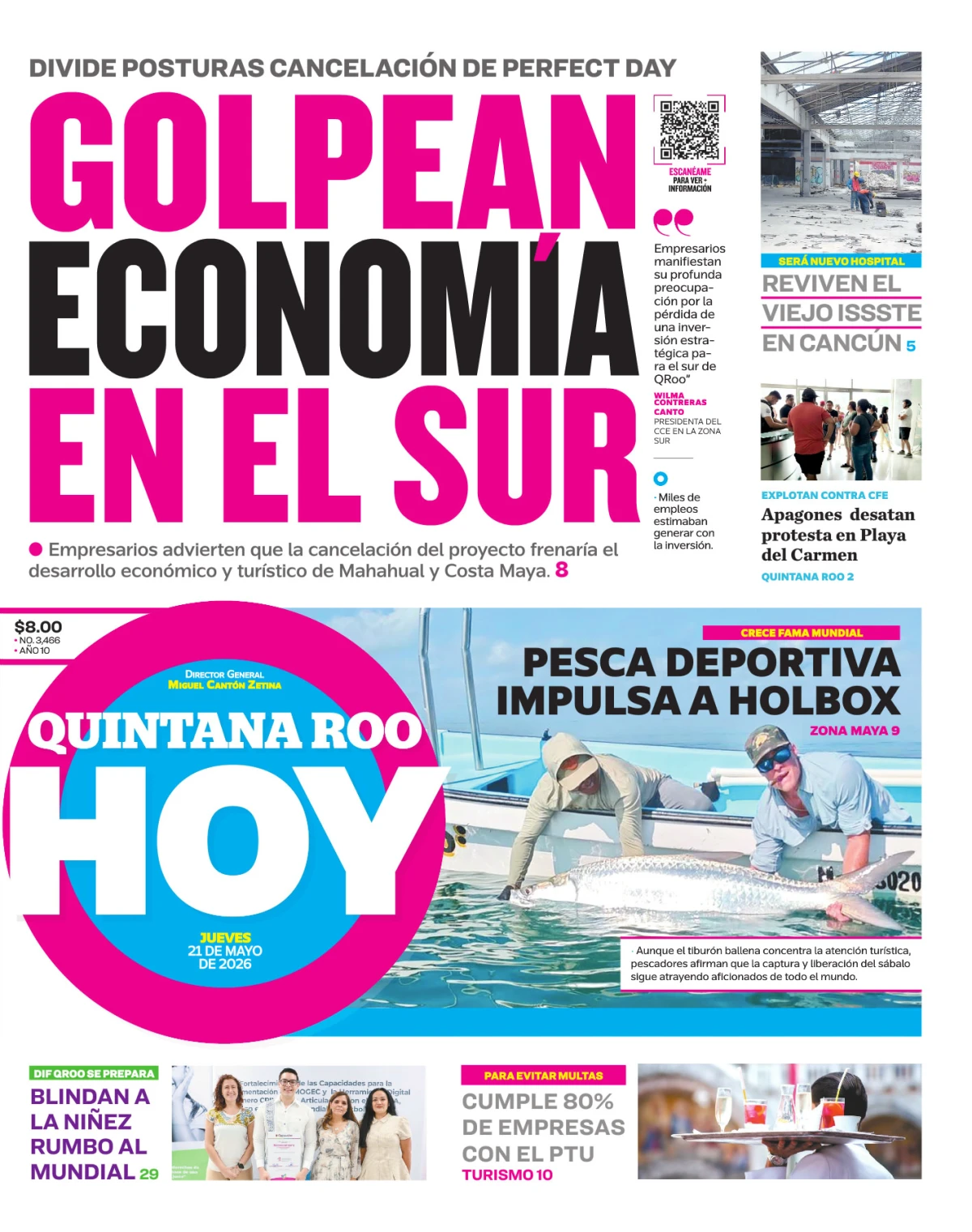 Portada de Quintana Roo Hoy (portada)