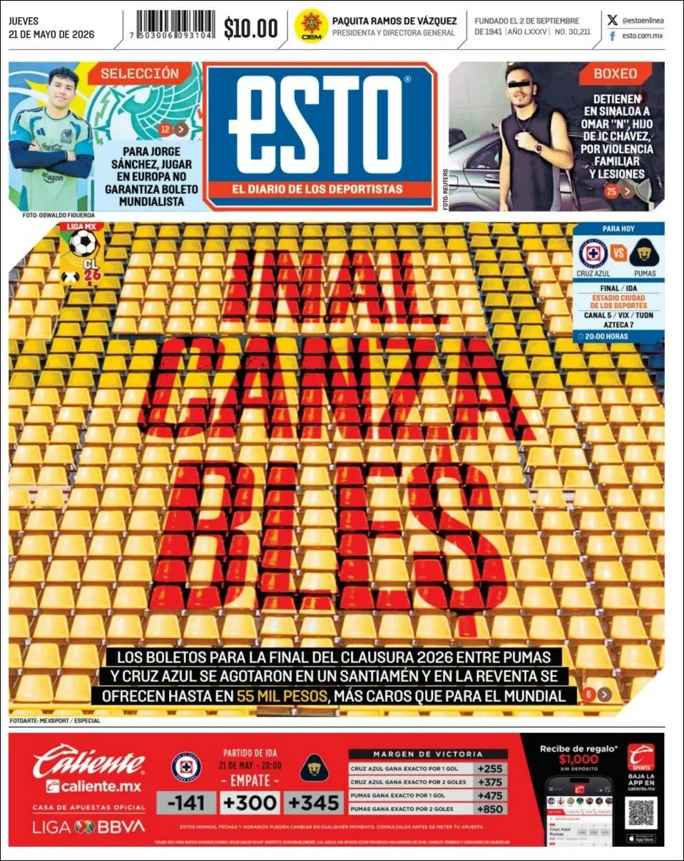 Portada de Esto del jueves, 21 de mayo de 2026