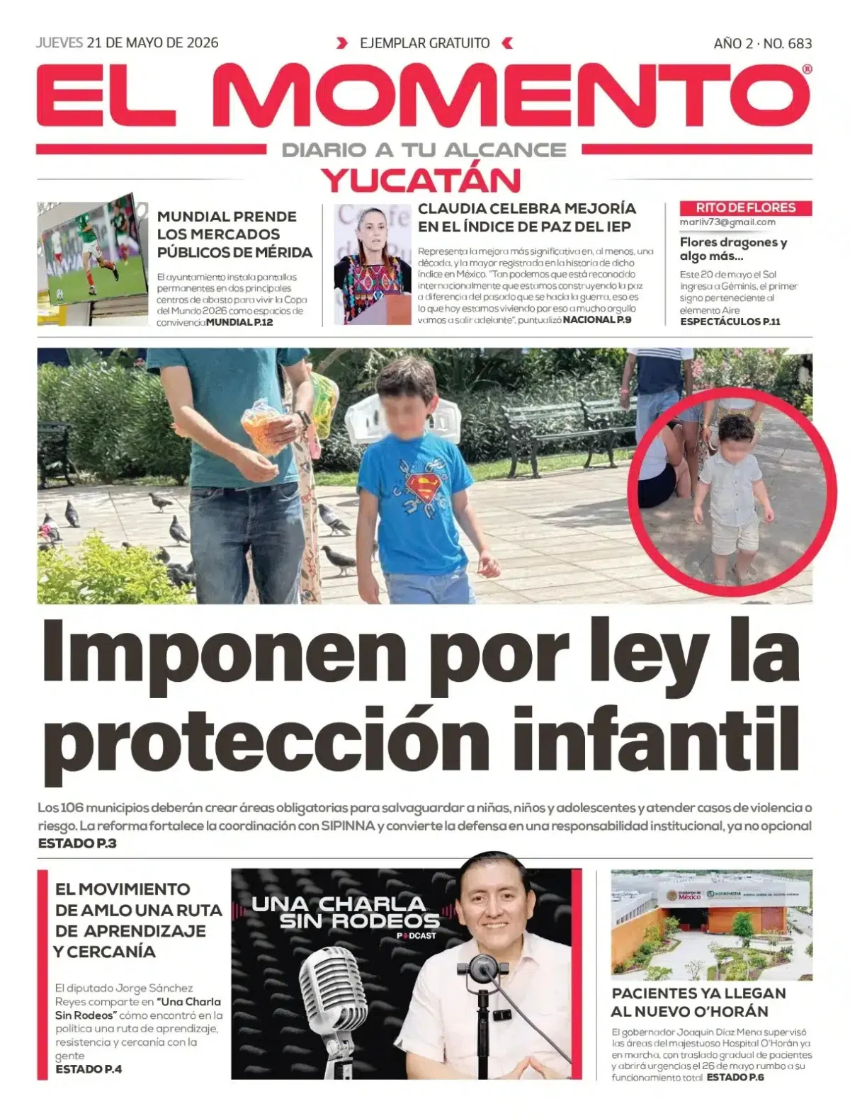 Portada de El Momento Yucatan del jueves, 21 de mayo de 2026