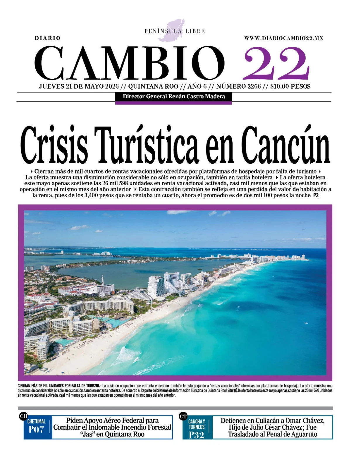 Portada de Diario Cambio 22 (portada)