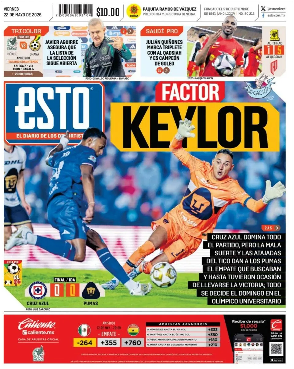 Portada de Esto del viernes, 22 de mayo de 2026