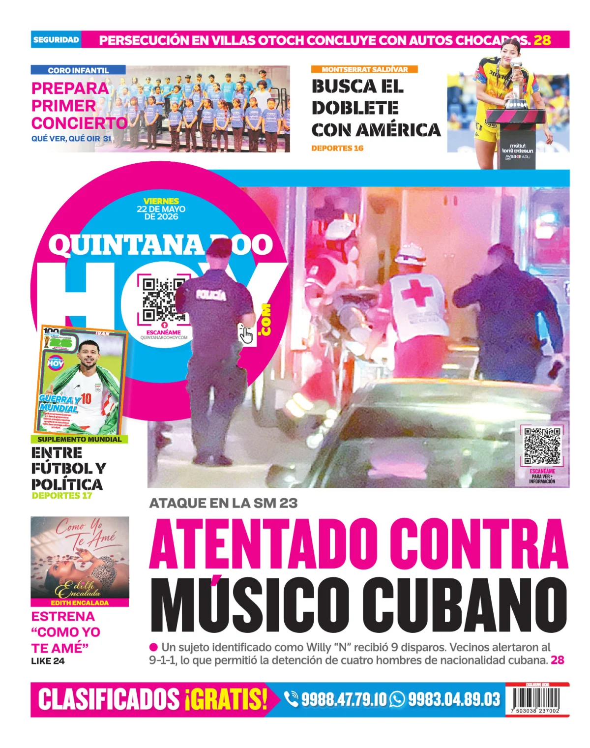 Portada de Quintana Roo Hoy (contraportada)