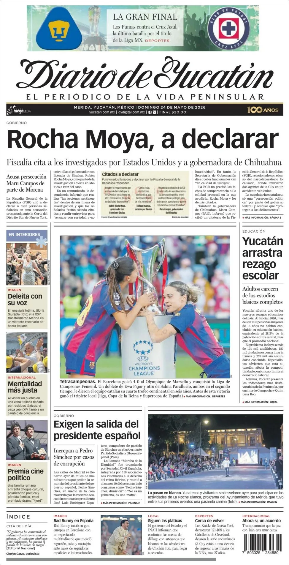 Portada de Diario de Yucatán