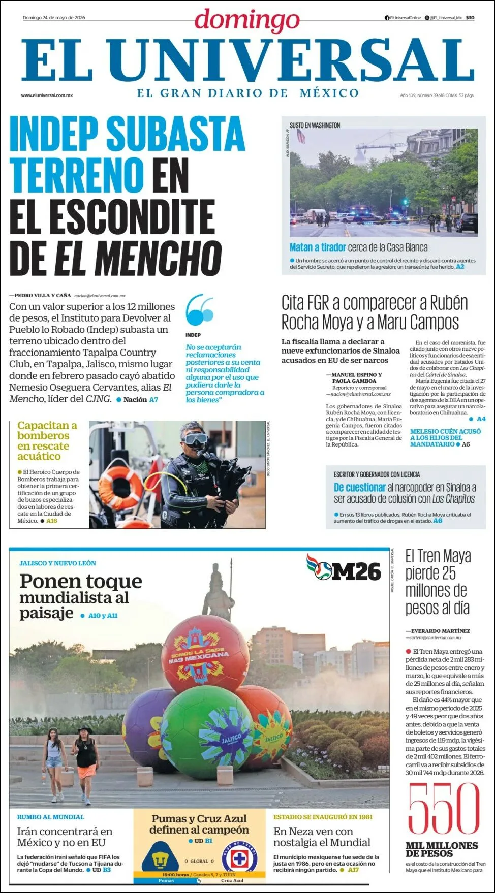Portada de El Universal