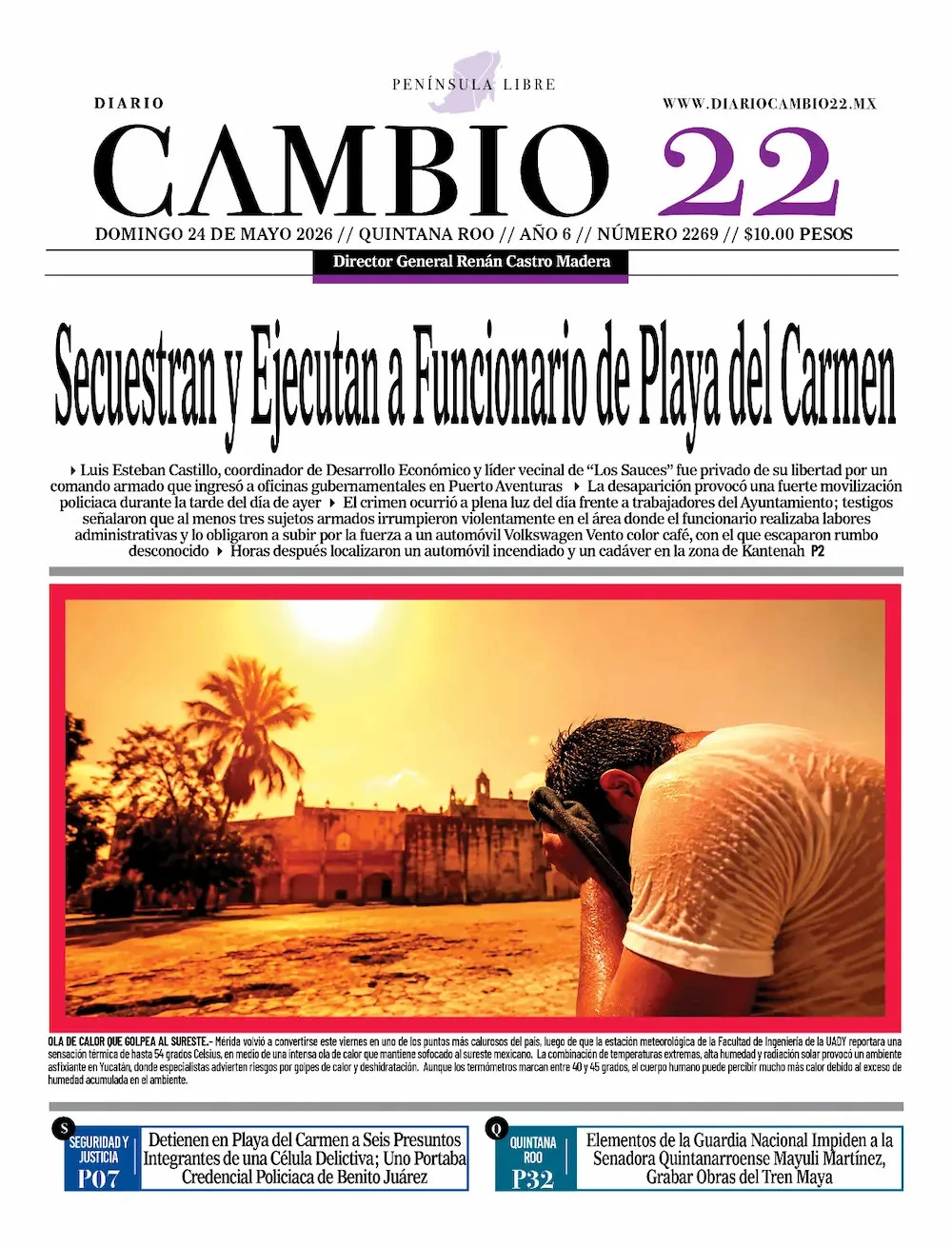 Portada de Diario Cambio 22 (portada)