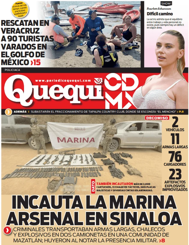 Portada de Quequi CDMX (contraportada) del lunes, 25 de mayo de 2026