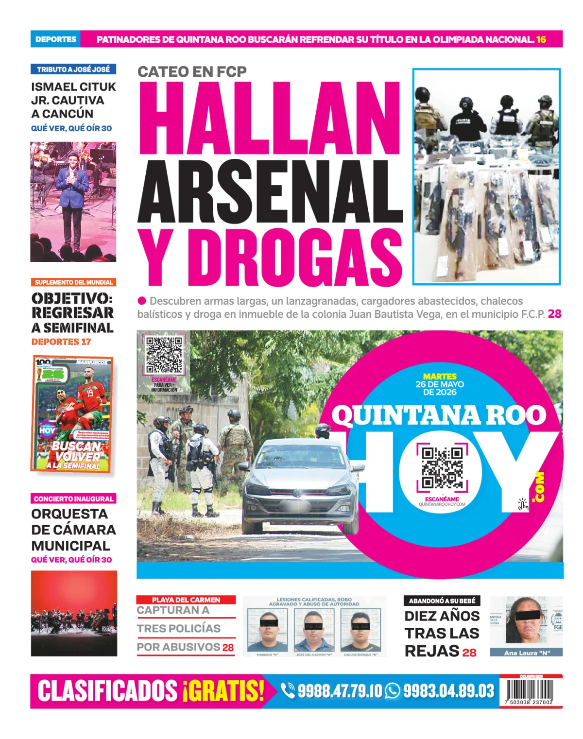 Portada de Quintana Roo Hoy (contraportada)