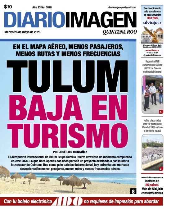 Portada de Diario Imagen Quintana Roo del martes, 26 de mayo de 2026