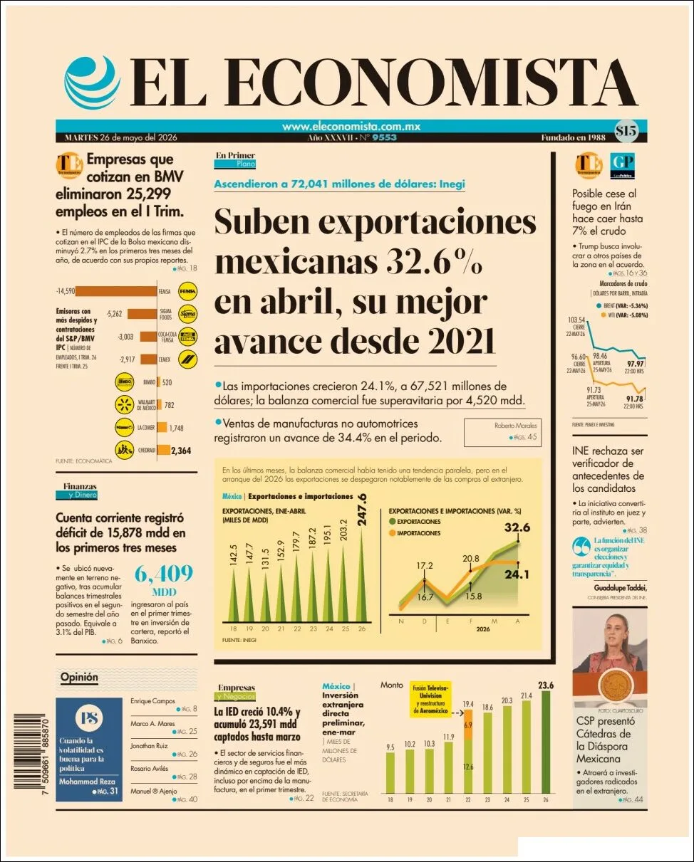 Portada de El Economista del 2026-05-26