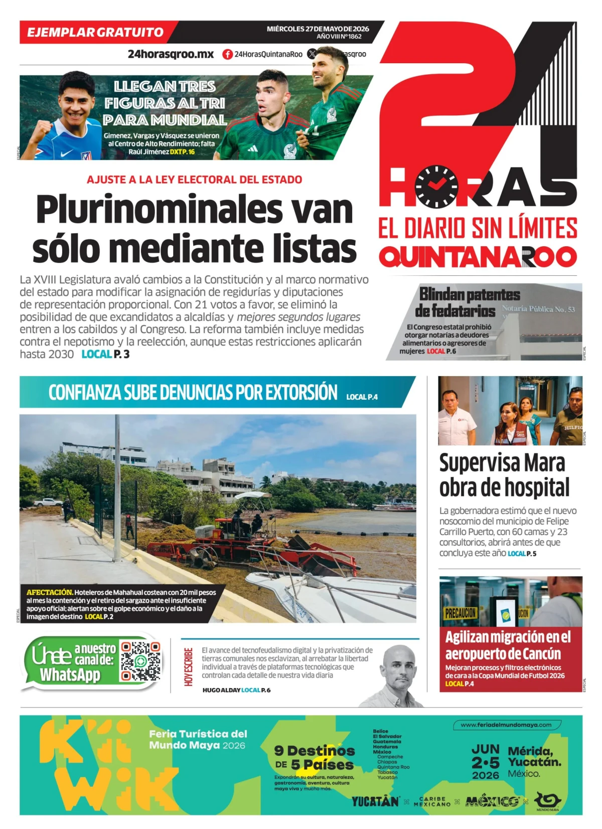 Portada de 24 Horas Quintana Roo