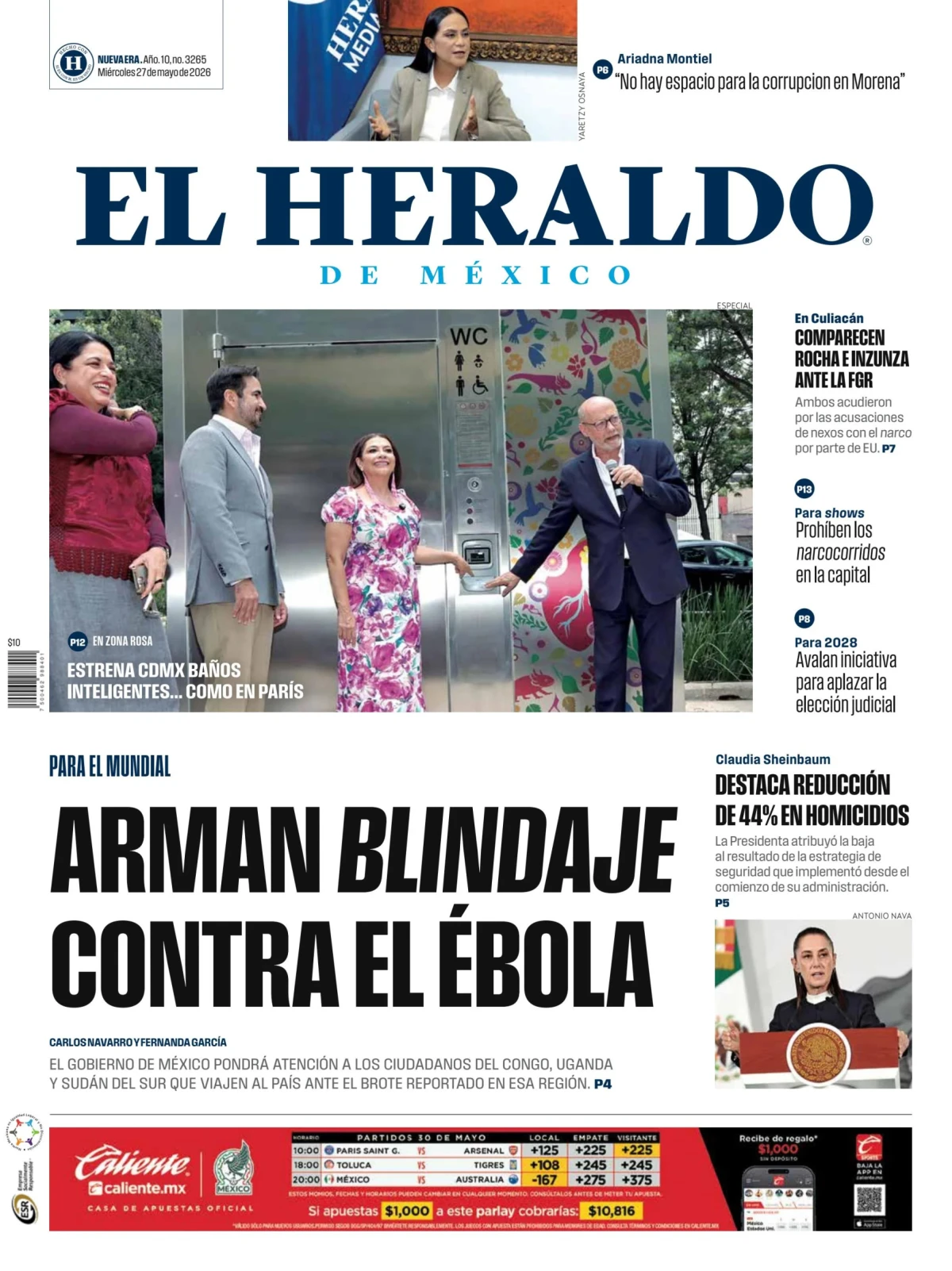 Portada de El Heraldo de Mexico