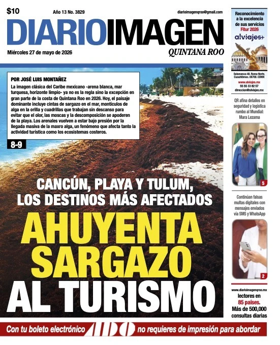 Portada de Diario Imagen Quintana Roo del miércoles, 27 de mayo de 2026