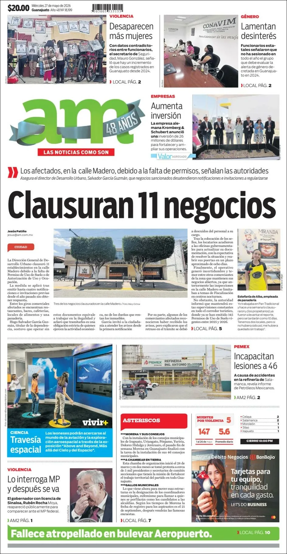 Portada de Am Corredor Industrial del miércoles, 27 de mayo de 2026